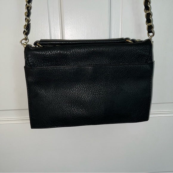 Olivia + Joy Black Faux Leather Clutch with Long Chain Strap - Picture 5 of 11